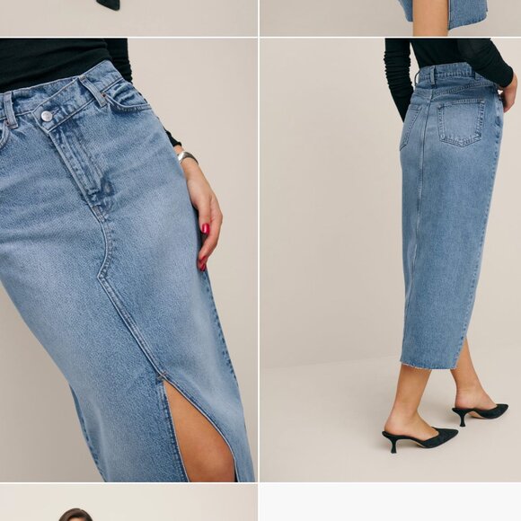 Reformation  Nila Long Denim Skirt Color: Galway Size: 25 - Picture 5 of 5